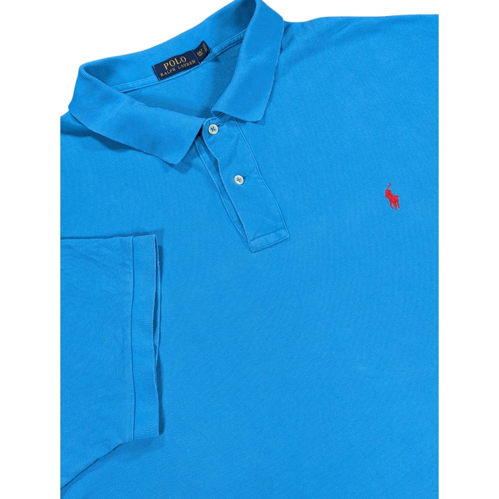 Polo Ralph Lauren Shirt‎ Men's XXXLT Blue Red Pony Cotton Classic Short Sleeve